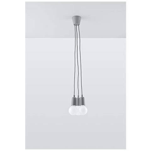 Lampadario A Sospensione, In Plastica, 15 X Max, Colore: Grigio - Foto 2