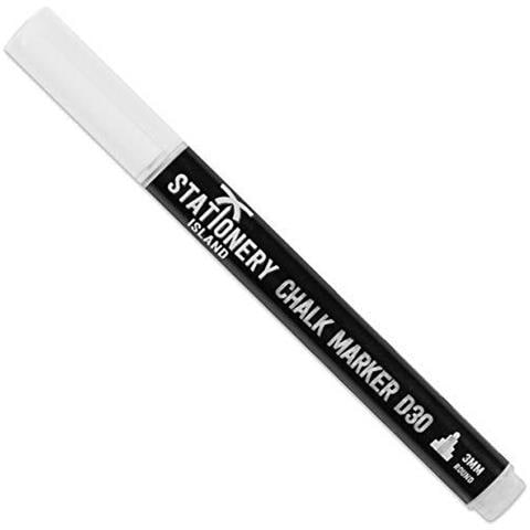 Cancelleria Isola Chalk Penne D30 Confezione Da 1 Bianco - 3 Millimetri Fine Proiettile Pennino. Dry Erase Wipe Liquid Chalk Marker. Per Vetro (windows Mirrors) Lavagne Segni E Non Porosi Lavagne - Foto 1