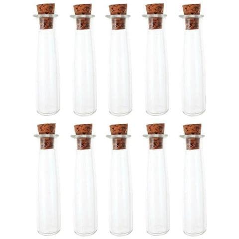 10 Mini Fiale In Vetro 4 Cm Con Tappo In Sughero - Foto 1