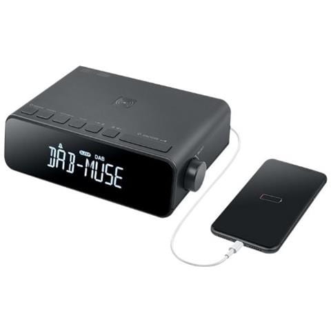 Radiosveglia M-175 DBI con Schermo LCD DAB, DAB+, FM, PLL 20 Stazioni Preimposti Carica Wireless Colore Nero - Foto 4