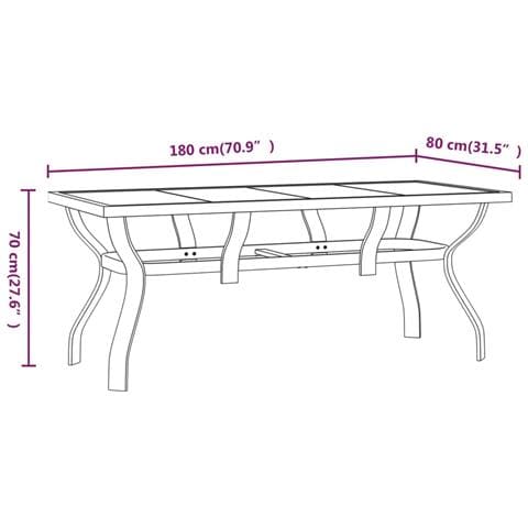 Set Mobili Da Pranzo Per Giardino 9 Pz Nero - Foto 2