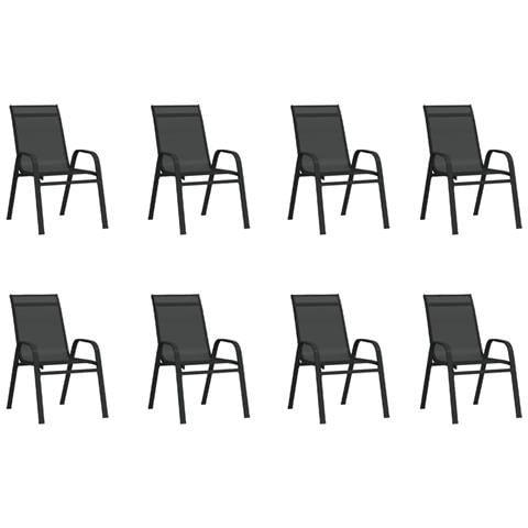 Set Mobili Da Pranzo Per Giardino 9 Pz Nero - Foto 6