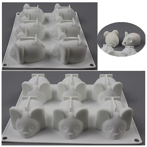 SLD 6 Fori Simbolo In Gesso A Forma Di Mouse - Torta A Forma Di Topo Decora Lo Stampo - 1pc