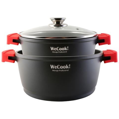 WECOOK Stone2a Batteria Da Cucina 4 Pezzi In Alluminio Fuso Induzione Casseroli Anti-aderente Nero WECOOK Stone2a Batteria Da Cucina 4 Pezzi In Alluminio Fuso Induzione Casseroli Anti-aderente Nero