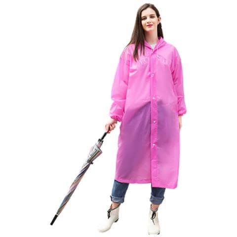 Poncho Antipioggia Con Cappuccio Rosa - Foto 1