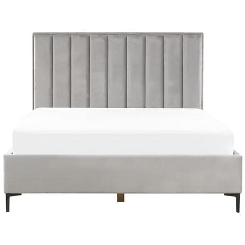 Letto Matrimoniale Con Contenitore In Velluto Grigio 180 X 200 Cm Sezanne - Foto 10