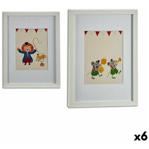 Quadro Circo Multicolore Legno 33 X 3 X 43 Cm - Foto 1