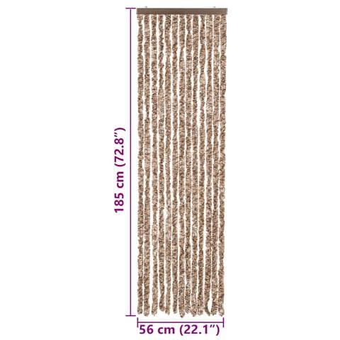 Tenda Antimosche Beige E Marrone Scuro 56x185 Cm In Ciniglia - Foto 7