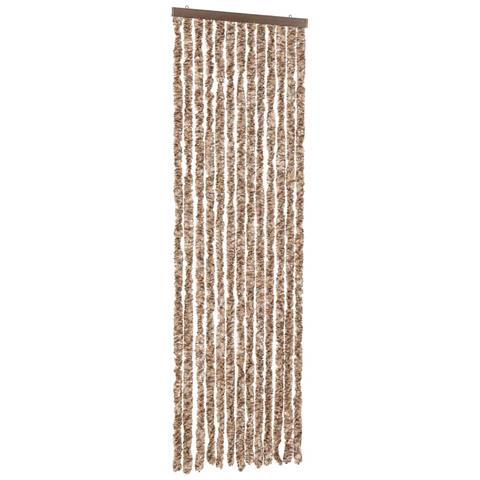 Tenda Antimosche Beige E Marrone Scuro 56x185 Cm In Ciniglia - Foto 1