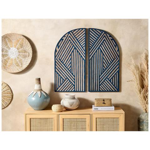 Decorazione Da Parete Blu Scuro E Beige 80 X 80 Ogan - Foto 1