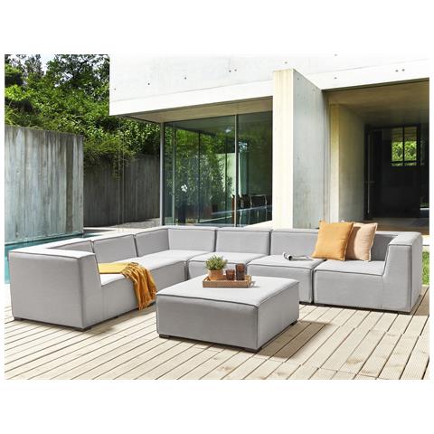 Set Da Giardino Modulare 7 Posti Grigio Chiaro Lato Destro Arezzo - Foto 1