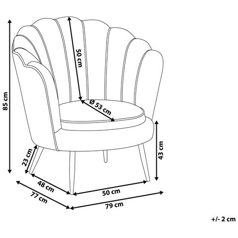 Poltrona Velluto Bianco Sporco Lovikka - Foto 8