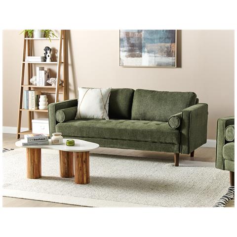 Divano 3 Posti Nurmo Tessuto Verde Scuro - Foto 1