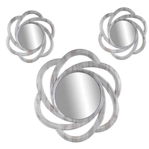 Trade Shop - Set 3 Specchi Da Parete Decorativi Specchio Libera Installazione 20-35cm 836848 - Foto 1