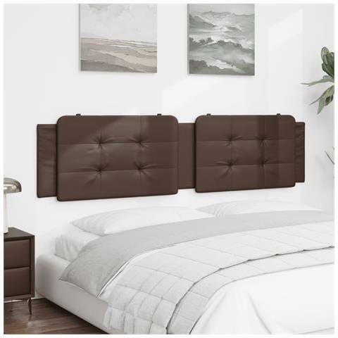 Cuscino Testiera Marrone 200 Cm In Similpelle - Foto 3
