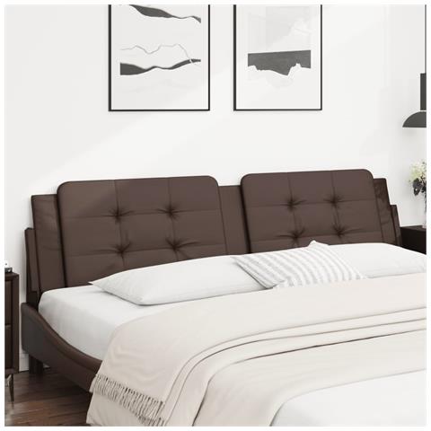 Cuscino Testiera Marrone 200 Cm In Similpelle - Foto 1