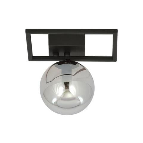 Lampada A Soffitto Imago - Nero, Grigio - Acciaio Verniciato A Polvere, Vetro - 20x21x18 Cm - Foto 2