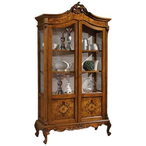 Vetrina In Legno Di Radica 2 Porte Impero Finitura Bassano L. 114 P. 46 H. 217 - Foto 1