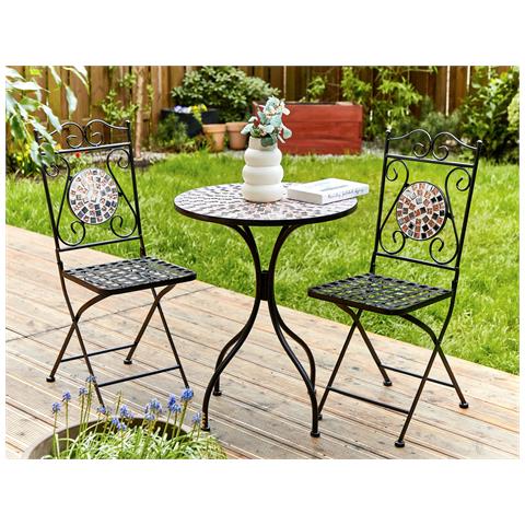 Set Di Tavolino E Sedie Nero Carpino - Foto 1