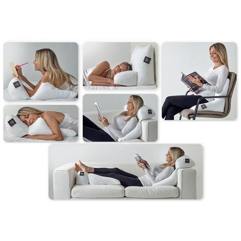 Cuscino Ergonomico Posturale Decapillow 10 Usi 1 Solo Cuscino Multi Posizione Sostegno Gambe Spalle Cuscino Con Federa Bianco - Foto 5