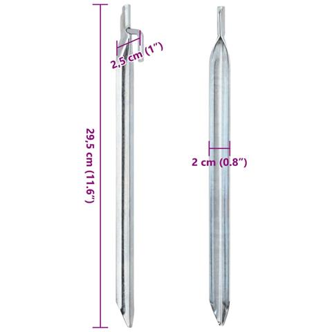 Picchetti Tenda 24 Pz Forma Di V 29,5 Cm Ø20 Mm Acciaio Zincato - Foto 6