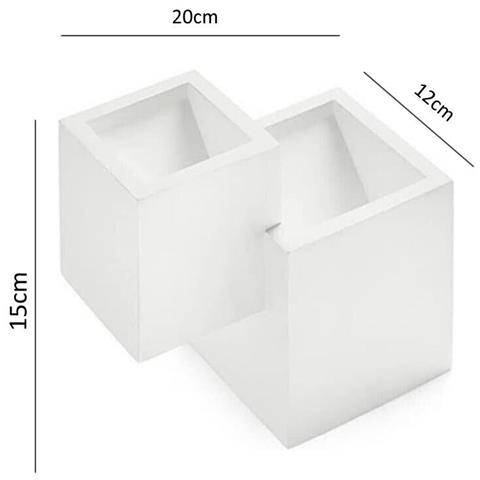 Applique Da Parete 2 X Cubo In Gesso Verniciabile Lampada Doppia Luce G9 - Foto 6