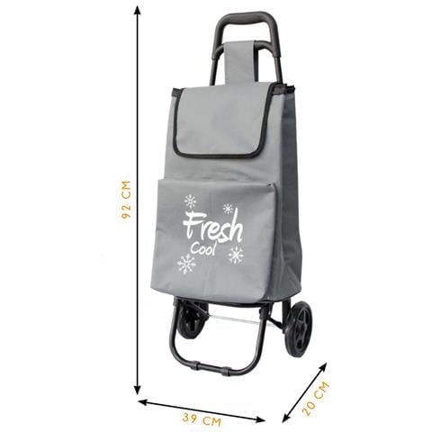 Carrello Spesa Termico Con Ruote Trolley Portaspesa Con Manico Alfredo Carrello Grigio - Foto 4