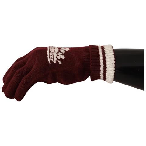 Guanti In Cashmere Con Corona Con Logo D&g Rosso Bianco - 9-l - Foto 2