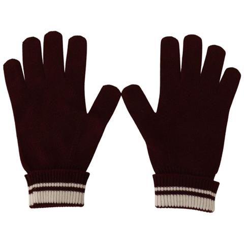 Guanti In Cashmere Con Corona Con Logo D&g Rosso Bianco - 9-l - Foto 5