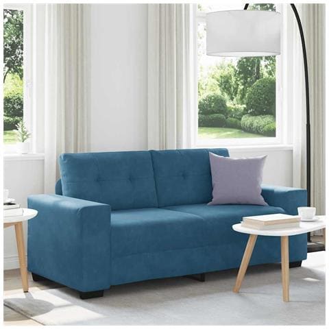 Divano Divanetto Blu 140 cm in Velluto - Foto 1