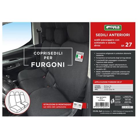 Coprisedili Per Furgoni Tg. Sp27 Tess. Poliestere Nero - Foto 3