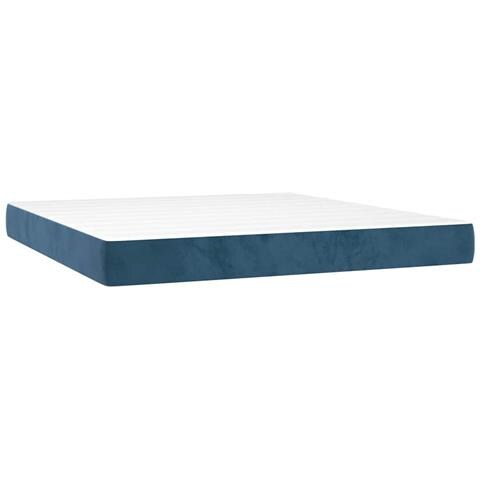 Materasso A Molle Blu Scuro 160x210x20 Cm In Velluto - Foto 2