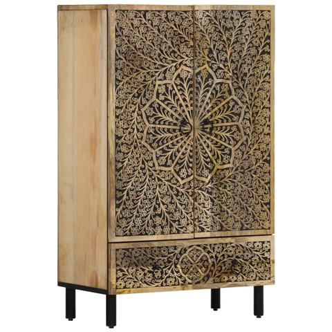 Credenza 60x33x110 Cm In Legno Massello Di Mango - Foto 2