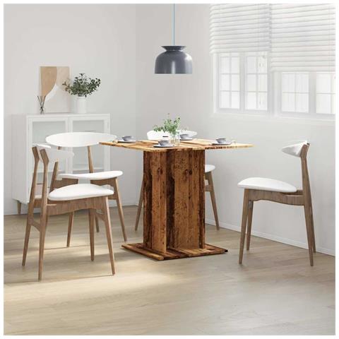 Tavolo Da Pranzo Legno Antico 80x80x75 Cm In Legno Multistrato - Foto 3