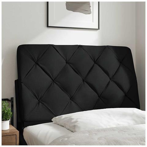 Cuscino Testiera Nero 90 Cm In Tessuto - Foto 2