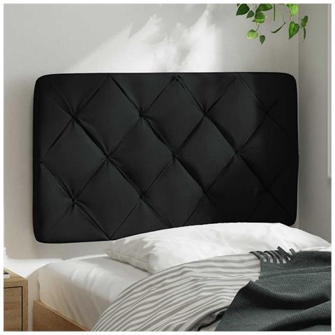 Cuscino Testiera Nero 90 Cm In Tessuto - Foto 3