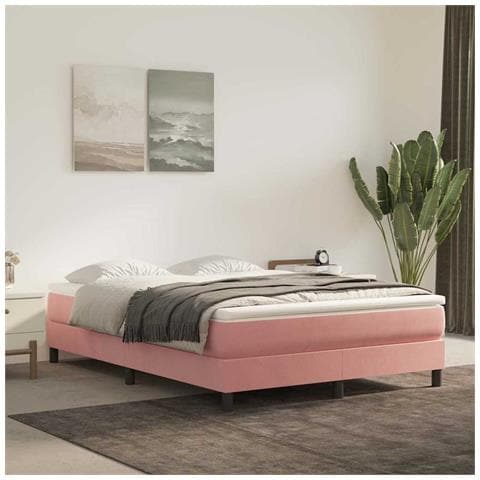 Materasso A Molle Insacchettate Rosa 140x220x20 Cm In Velluto - Foto 1