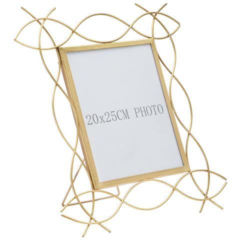 Portafoto Olistic 3 - Oro - Metallo - 35,5x1,5x37 Cm - Foto 1