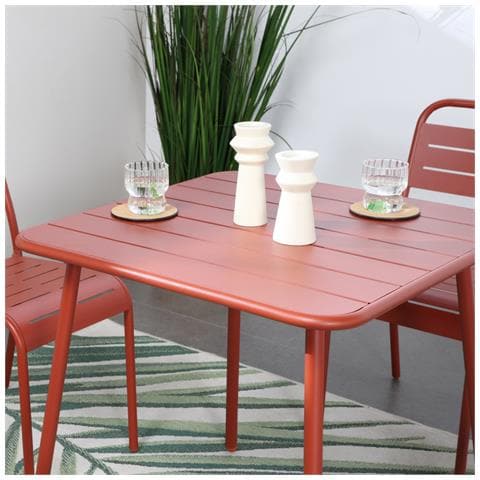 Bergame Tavolo Da Pranzo A 4 Posti 70x70cm In Terracotta - Foto 6