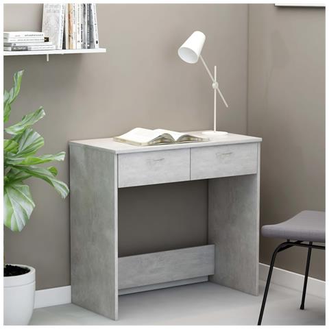 Lusso Casadino -  Scrivania Grigio Cemento 80x40x75 Cm In Legno Multistrato - Foto 6