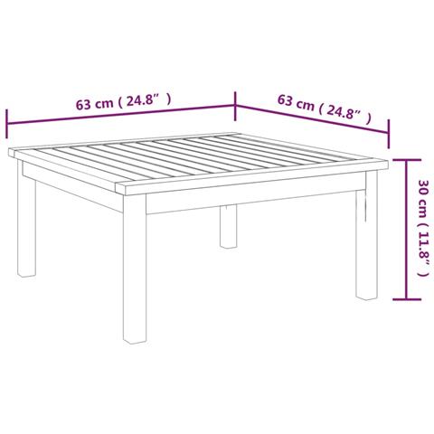 Lusso Casadino - Tavolino Da Salotto Per Giardino 63x63x30 Cm Massello Di Acacia - Foto 4