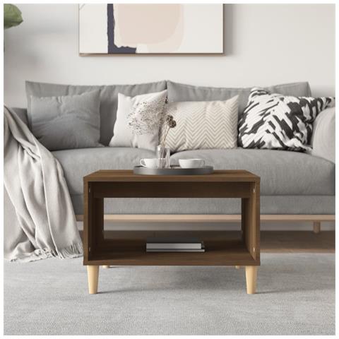 Lusso Casadino -  Tavolino Da Salotto Rovere Marrone 60x50x40cm Legno Multistrato - Foto 2