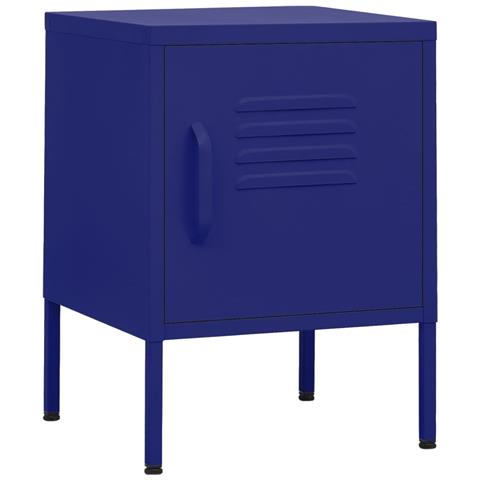 Lusso Casadino -  Comodino Blu Marino 35x35x51 Cm In Acciaio - Foto 1