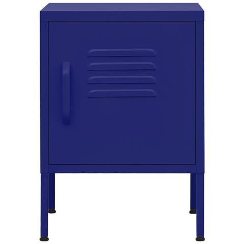 Lusso Casadino -  Comodino Blu Marino 35x35x51 Cm In Acciaio - Foto 2