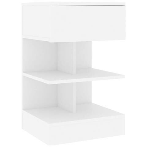 Comodino Bianco 40x35x65 Cm In Truciolato - Foto 1