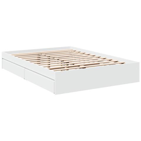 Giroletto Con Cassetti Bianco 140x190 Cm In Legno Multistrato - Foto 2