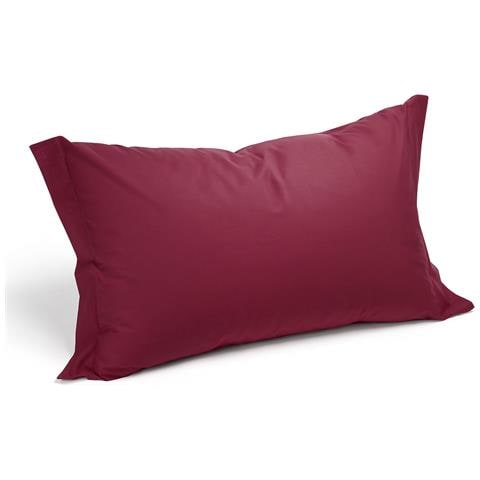 Coppia Federe In Cotone Colore Bordeaux Misura Standard - Foto 2