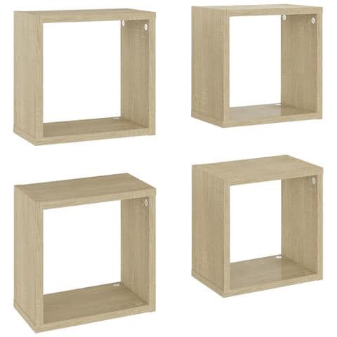 Mensole A Cubo 4 Pz Rovere Sonoma 26x15x26 Cm - Foto 1