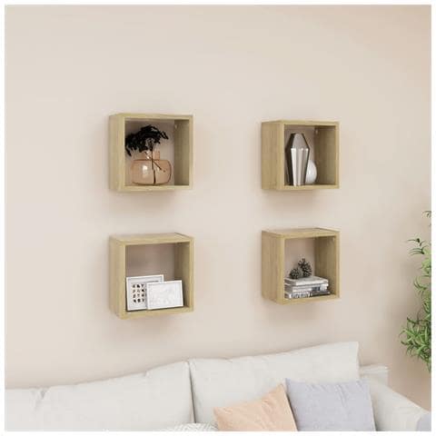 Mensole A Cubo 4 Pz Rovere Sonoma 26x15x26 Cm - Foto 8