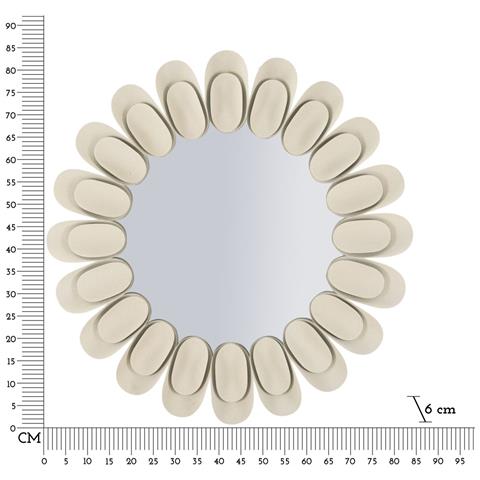 Specchio Con Cornice Mf781 - Beige - Metallo - 85x85x6 Cm - Foto 7